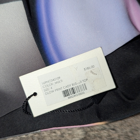 MILLY Glow Print Cady Bustier Crop Top Women's 4 NWT - Picture 7 of 8